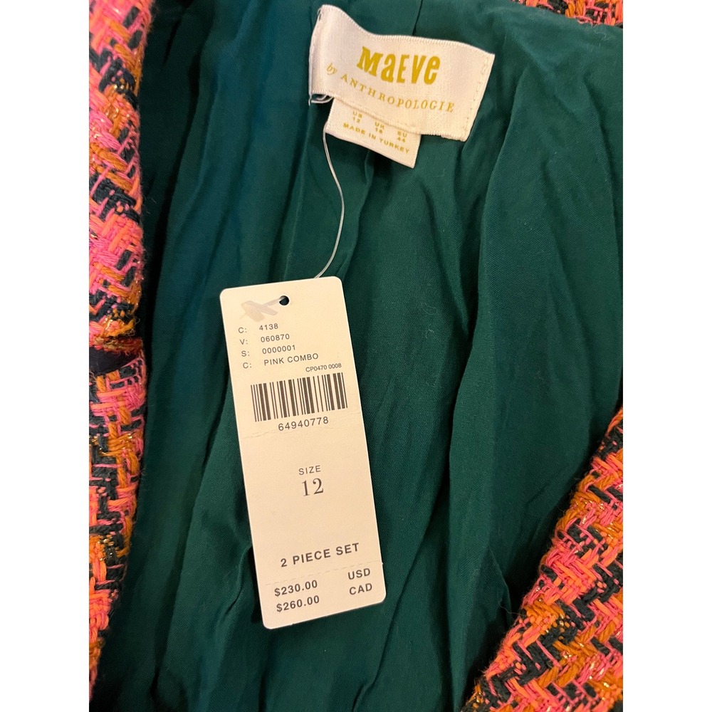 NWT Anthropologie Maeve Tweed Cropped Fringe Blazer - Picture 11 of 11